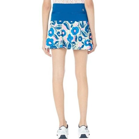 NEW Original Penguin LARGE Papercut Floral Flounce Golf Skort Skirt BLUE - Picture 3 of 5
